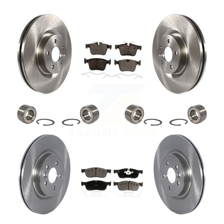 Front Rear Wheel Bearings Disc Brake Rotors And Ceramic Pads Kit (10Pc) For 2018 Land Rover Discovery Sport With Vented 325mm Diameter Rotor KBB-122599 by Transit Auto