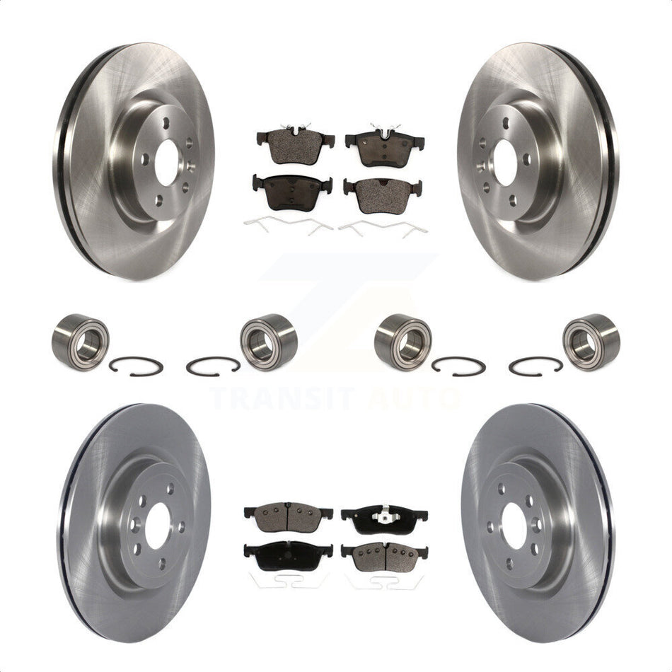 Front Rear Wheel Bearings Disc Brake Rotors And Ceramic Pads Kit (10Pc) For 2018 Land Rover Discovery Sport With Vented 325mm Diameter Rotor KBB-122599 by Transit Auto