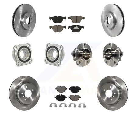 Front Rear Hub Bearings Assembly Disc Brake Rotors And Ceramic Pads Kit (10Pc) For 2011-2013 BMW 535i With 330mm Diameter Rotor KBB-122650 by Transit Auto