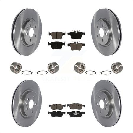 Front Rear Wheel Bearings Disc Brake Rotors And Ceramic Pads Kit (10Pc) For 2018 Land Rover Range Velar 2.0L With 325mm Diameter Rotor Vented KBB-123146 by Transit Auto