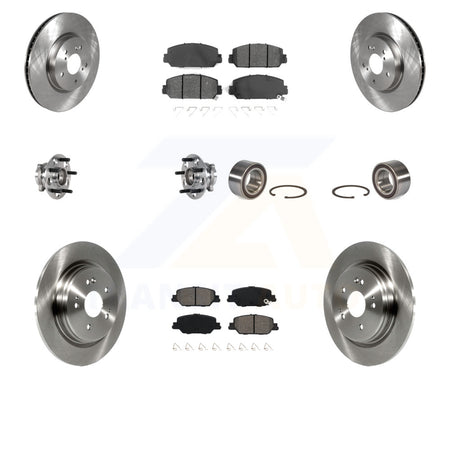 Front Rear Wheel Hub Bearings Assembly Disc Brake Rotors And Semi-Metallic Pads Kit (10Pc) For Honda CR-V KBB-123168 by Transit Auto