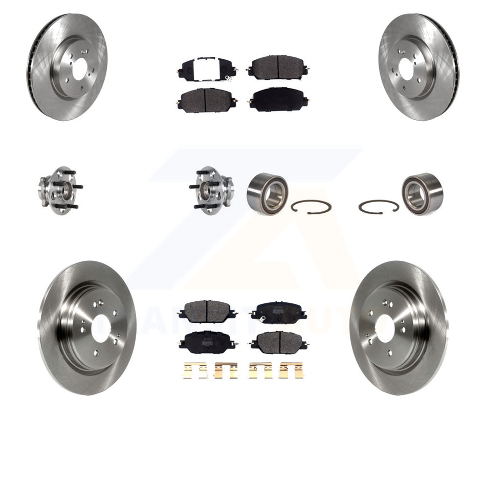 Front Rear Wheel Hub Bearings Assembly Disc Brake Rotors And Semi-Metallic Pads Kit (10Pc) For Honda CR-V KBB-123306 by Transit Auto