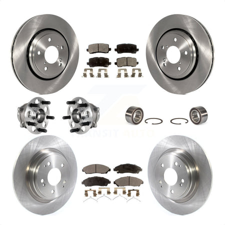 Front Rear Wheel Hub Bearings Assembly Disc Brake Rotors And Ceramic Pads Kit (10Pc) For 2017-2018 Acura MDX AWD KBB-123323 by Transit Auto