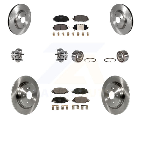 Front Rear Wheel Hub Bearings Assembly Disc Brake Rotors And Ceramic Pads Kit (10Pc) For Honda CR-V KBB-123324 by Transit Auto