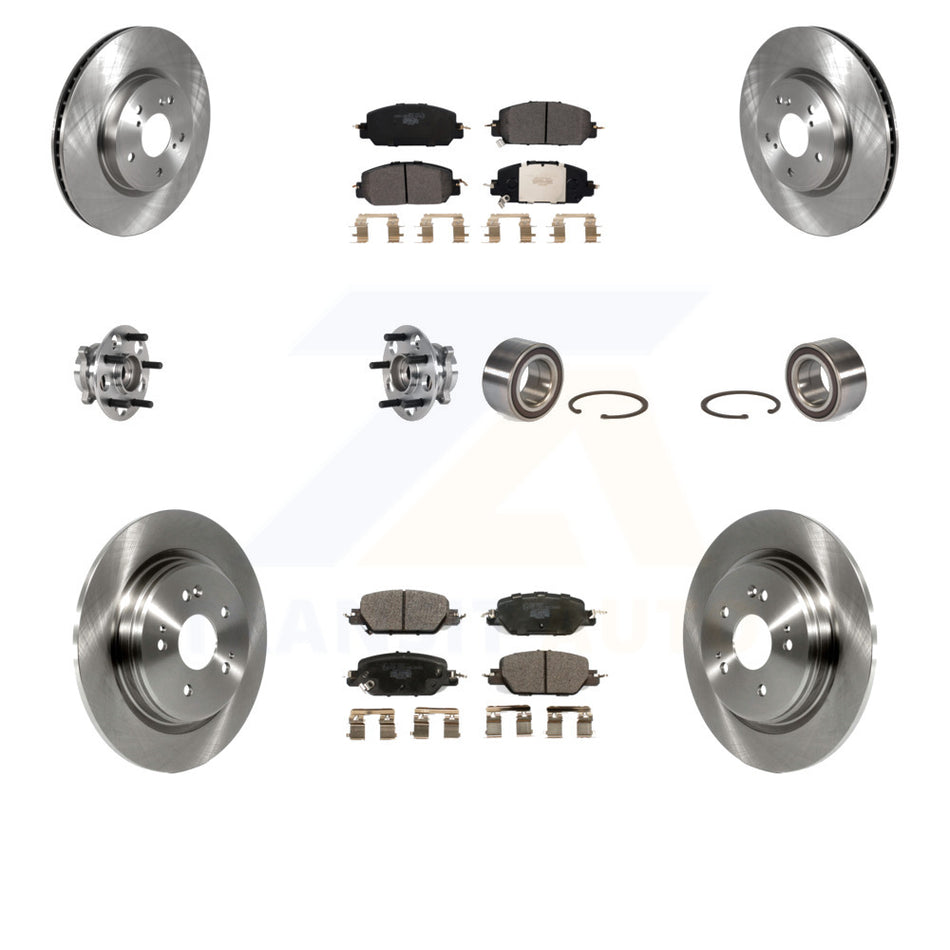 Front Rear Wheel Hub Bearings Assembly Disc Brake Rotors And Ceramic Pads Kit (10Pc) For Honda CR-V KBB-123324 by Transit Auto