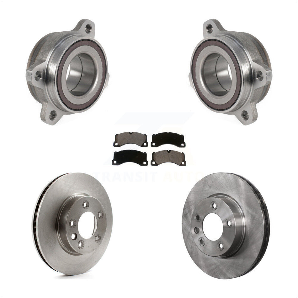 Front Hub Bearing Assembly With Disc Brake Rotors And Ceramic Pads Kit For 2016 Volkswagen Touareg KBB-123390 by Transit Auto