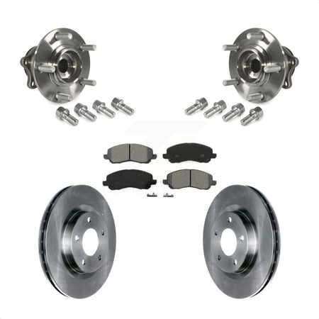 Front Hub Bearing Assembly With Disc Brake Rotors And Semi-Metallic Pads Kit For 2011-2012 Mitsubishi RVR 4WD KBB-123421 by Transit Auto