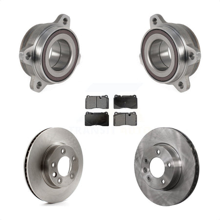 Front Hub Bearing Assembly With Disc Brake Rotors And Semi-Metallic Pads Kit For 2011-2015 Volkswagen Touareg 330mm Diameter Rotor KBB-123423 by Transit Auto