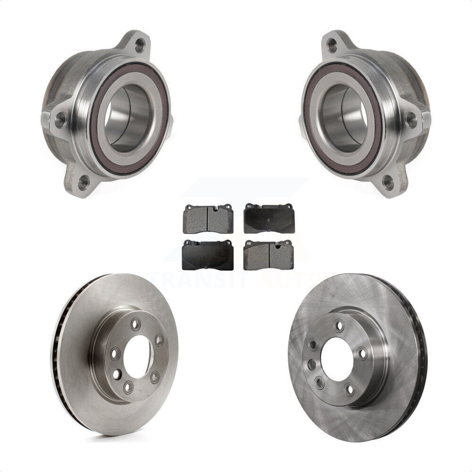 Front Hub Bearing Assembly With Disc Brake Rotors And Semi-Metallic Pads Kit For 2011-2015 Volkswagen Touareg 330mm Diameter Rotor KBB-123423 by Transit Auto