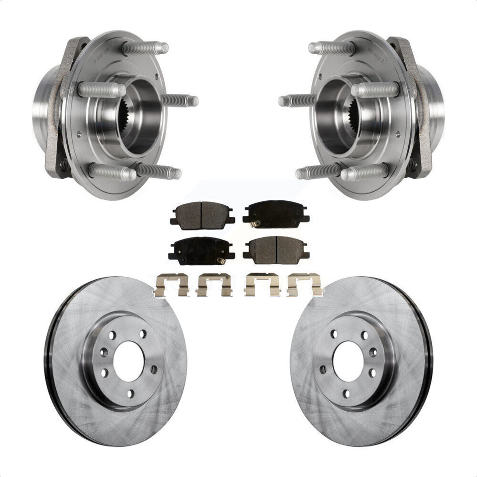 Front Hub Bearing Assembly With Disc Brake Rotors And Semi-Metallic Pads Kit For Chevrolet Malibu Buick LaCrosse Regal Sportback TourX KBB-123432 by Transit Auto