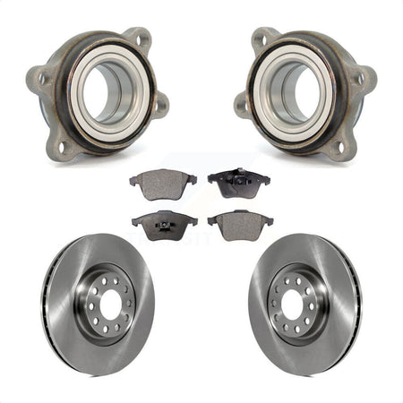 Front Hub Bearing Assembly With Disc Brake Rotors And Semi-Metallic Pads Kit For 2002-2004 Audi A6 Quattro 321mm Diameter Rotor Single Piston Caliper KBB-123437 by Transit Auto