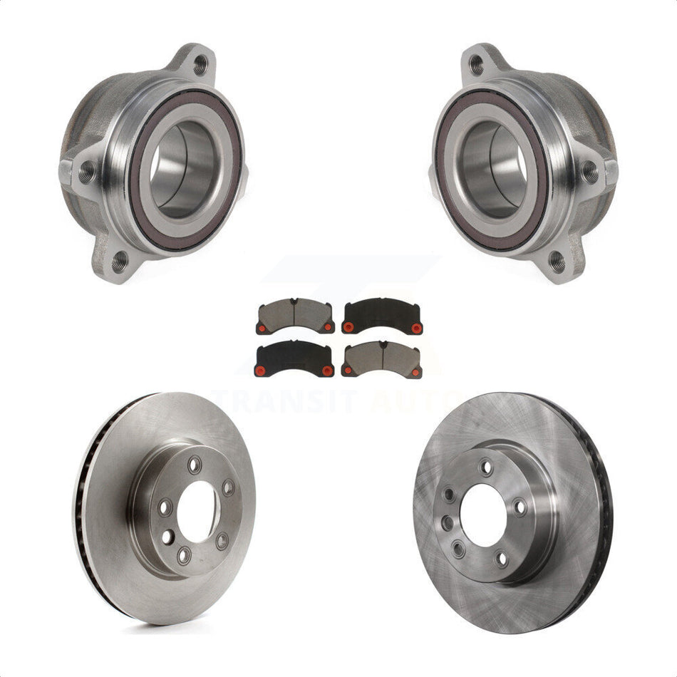 Front Hub Bearing Assembly With Disc Brake Rotors And Ceramic Pads Kit For 2016 Volkswagen Touareg KBB-123443 by Transit Auto