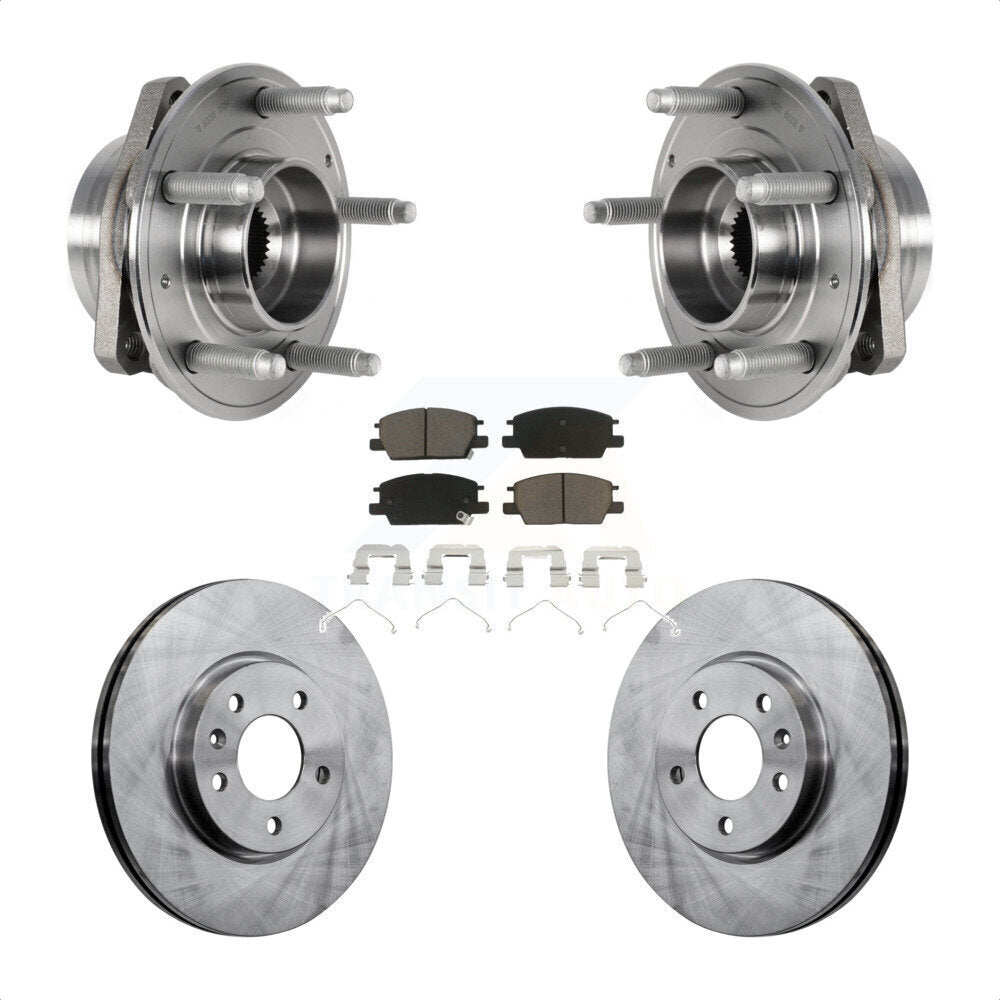 Front Hub Bearing Assembly With Disc Brake Rotors And Ceramic Pads Kit For Chevrolet Malibu Buick LaCrosse Regal Sportback TourX KBB-123450 by Transit Auto