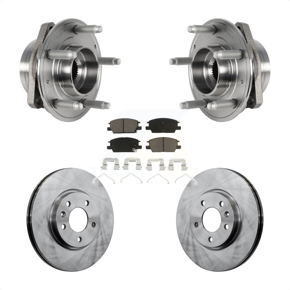 Front Hub Bearing Assembly With Disc Brake Rotors And Ceramic Pads Kit For Chevrolet Malibu Buick LaCrosse Regal Sportback TourX KBB-123450 by Transit Auto