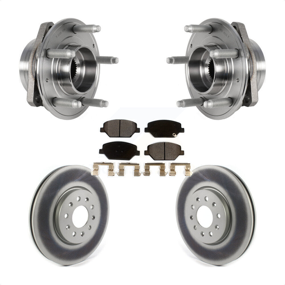 Front Hub Bearing Assembly With Coated Disc Brake Rotors And Ceramic Pads Kit For Buick Envision LaCrosse Regal Sportback TourX KBB-123475 by Transit Auto