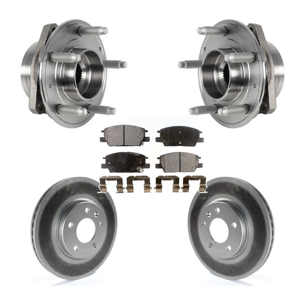 Front Hub Bearing Assembly With Coated Disc Brake Rotors And Ceramic Pads Kit For Chevrolet Malibu Buick LaCrosse Regal Sportback TourX KBB-123476 by Transit Auto