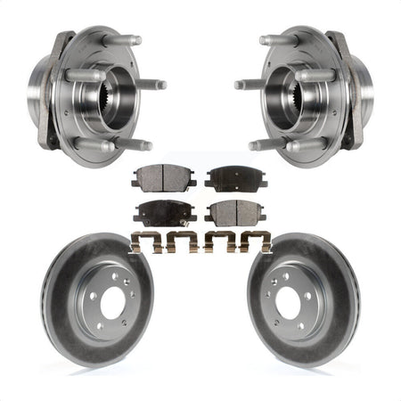 Front Hub Bearing Assembly With Coated Disc Brake Rotors And Ceramic Pads Kit For Chevrolet Malibu Buick LaCrosse Regal Sportback TourX KBB-123476 by Transit Auto