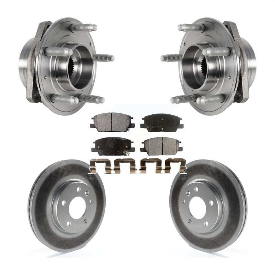 Front Hub Bearing Assembly With Coated Disc Brake Rotors And Ceramic Pads Kit For Chevrolet Malibu Buick LaCrosse Regal Sportback TourX KBB-123476 by Transit Auto