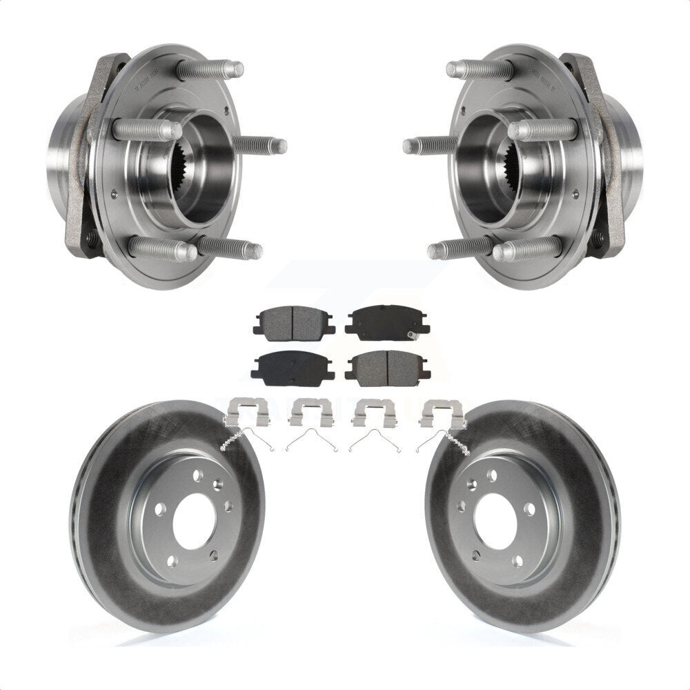 Front Hub Bearing Assembly With Coated Disc Brake Rotors And Semi-Metallic Pads Kit For Chevrolet Malibu Buick LaCrosse Regal Sportback TourX KBB-123532 by Transit Auto