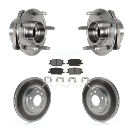 Front Hub Bearing Assembly With Coated Disc Brake Rotors And Semi-Metallic Pads Kit For Chevrolet Malibu Buick LaCrosse Regal Sportback TourX KBB-123532 by Transit Auto