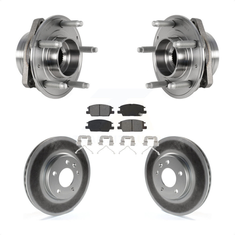Front Hub Bearing Assembly With Coated Disc Brake Rotors And Semi-Metallic Pads Kit For Chevrolet Malibu Buick LaCrosse Regal Sportback TourX KBB-123532 by Transit Auto