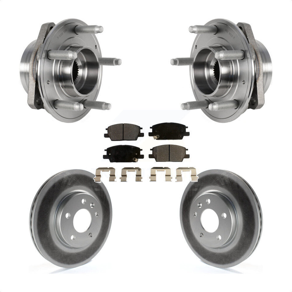 Front Hub Bearing Assembly With Coated Disc Brake Rotors And Semi-Metallic Pads Kit For Chevrolet Malibu Buick LaCrosse Regal Sportback TourX KBB-123589 by Transit Auto