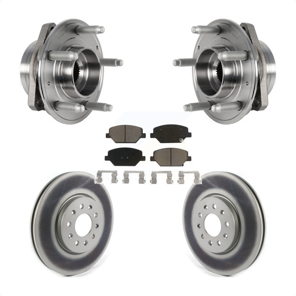Front Hub Bearing Assembly With Coated Disc Brake Rotors And Ceramic Pads Kit For Buick Envision LaCrosse Regal Sportback TourX KBB-123651 by Transit Auto