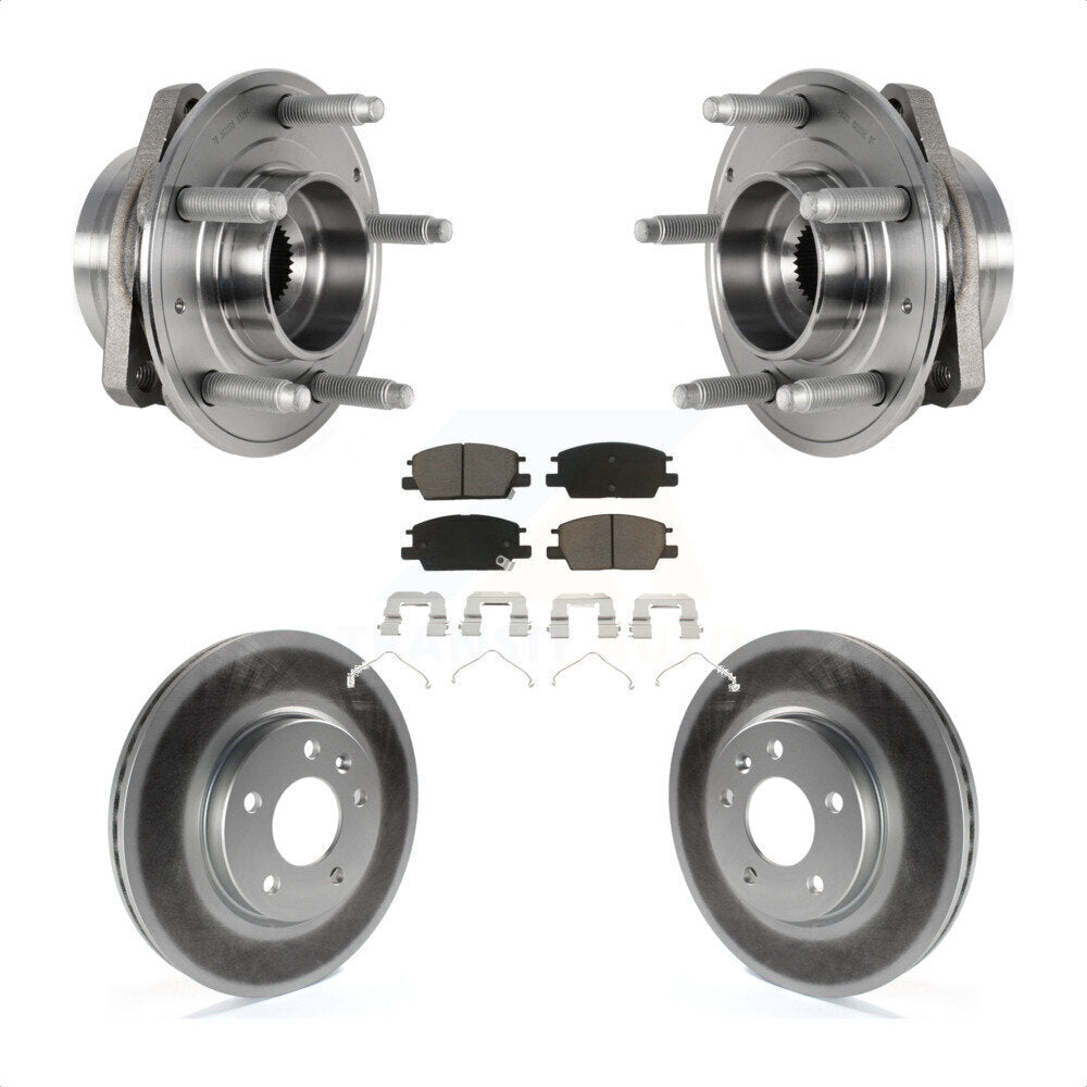 Front Hub Bearing Assembly With Coated Disc Brake Rotors And Ceramic Pads Kit For Chevrolet Malibu Buick LaCrosse Regal Sportback TourX KBB-123652 by Transit Auto