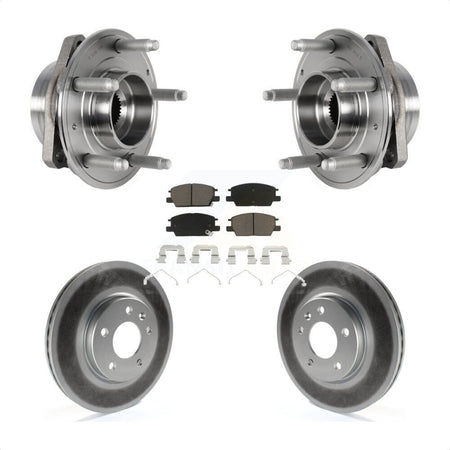 Front Hub Bearing Assembly With Coated Disc Brake Rotors And Ceramic Pads Kit For Chevrolet Malibu Buick LaCrosse Regal Sportback TourX KBB-123652 by Transit Auto