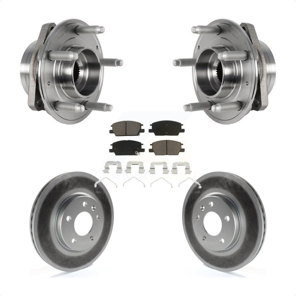 Front Hub Bearing Assembly With Coated Disc Brake Rotors And Ceramic Pads Kit For Chevrolet Malibu Buick LaCrosse Regal Sportback TourX KBB-123652 by Transit Auto