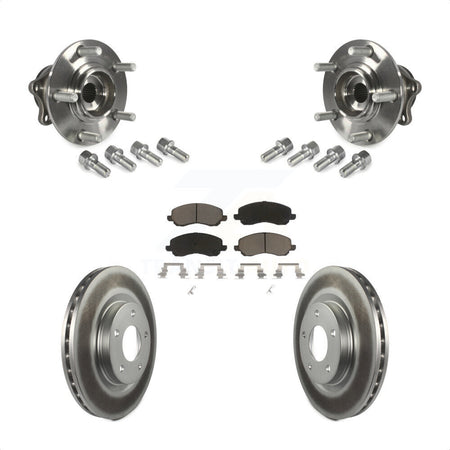 Front Hub Bearing Assembly With Coated Disc Brake Rotors And Ceramic Pads Kit For 2011-2012 Mitsubishi RVR 4WD KBB-123658 by Transit Auto