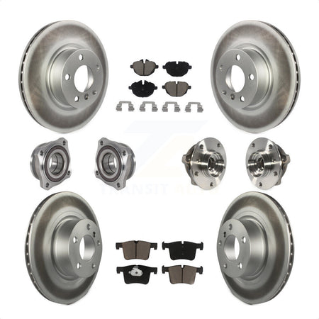 Front Rear Hub Bearings Assembly Coated Disc Brake Rotors And Ceramic Pads Kit (10Pc) For BMW X3 X4 KBB-123666 by Transit Auto