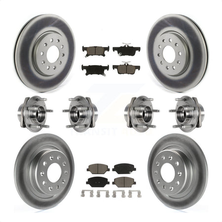 Front Rear Hub Bearings Assembly Coated Disc Brake Rotors And Ceramic Pads Kit (10Pc) For Buick Envision With 288mm Diameter Rotor KBB-123676 by Transit Auto