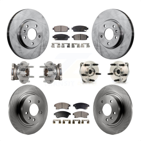 Front Rear Hub Bearings Assembly Disc Brake Rotors And Ceramic Pads Kit (10Pc) For 2014-2015 Chevrolet Cruze DIESEL engine With 15" Factory Wheels KBB-123882 by Transit Auto