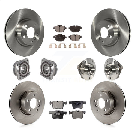 Front Rear Hub Bearings Assembly Disc Brake Rotors And Ceramic Pads Kit (10Pc) For BMW X3 X4 KBB-123893 by Transit Auto