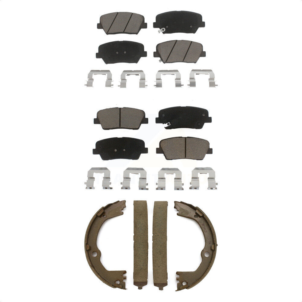 Front Rear Ceramic Brake Pads And Parking Shoes Kit For Hyundai Santa Fe Sport Kia Sorento KCN-100237 by Transit Auto