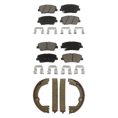 Front Rear Ceramic Brake Pads And Parking Shoes Kit For Hyundai Santa Fe Sport Kia Sorento KCN-100237 by Transit Auto