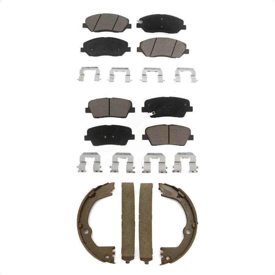 Front Rear Ceramic Brake Pads And Parking Shoes Kit For Hyundai Santa Fe XL 3.3L KCN-100239 by Transit Auto