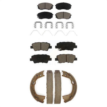 Front Rear Ceramic Brake Pads And Parking Shoes Kit For 2016 Kia Optima SX SXL Limited With Electric KCN-100262 by Transit Auto