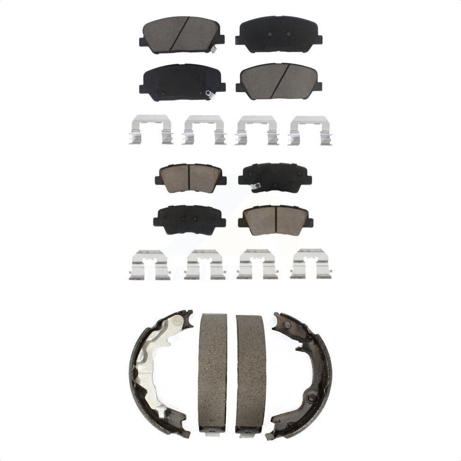 Front Rear Ceramic Brake Pads And Parking Shoes Kit For 2014 Kia Forte Koup SX KCN-100277 by Transit Auto