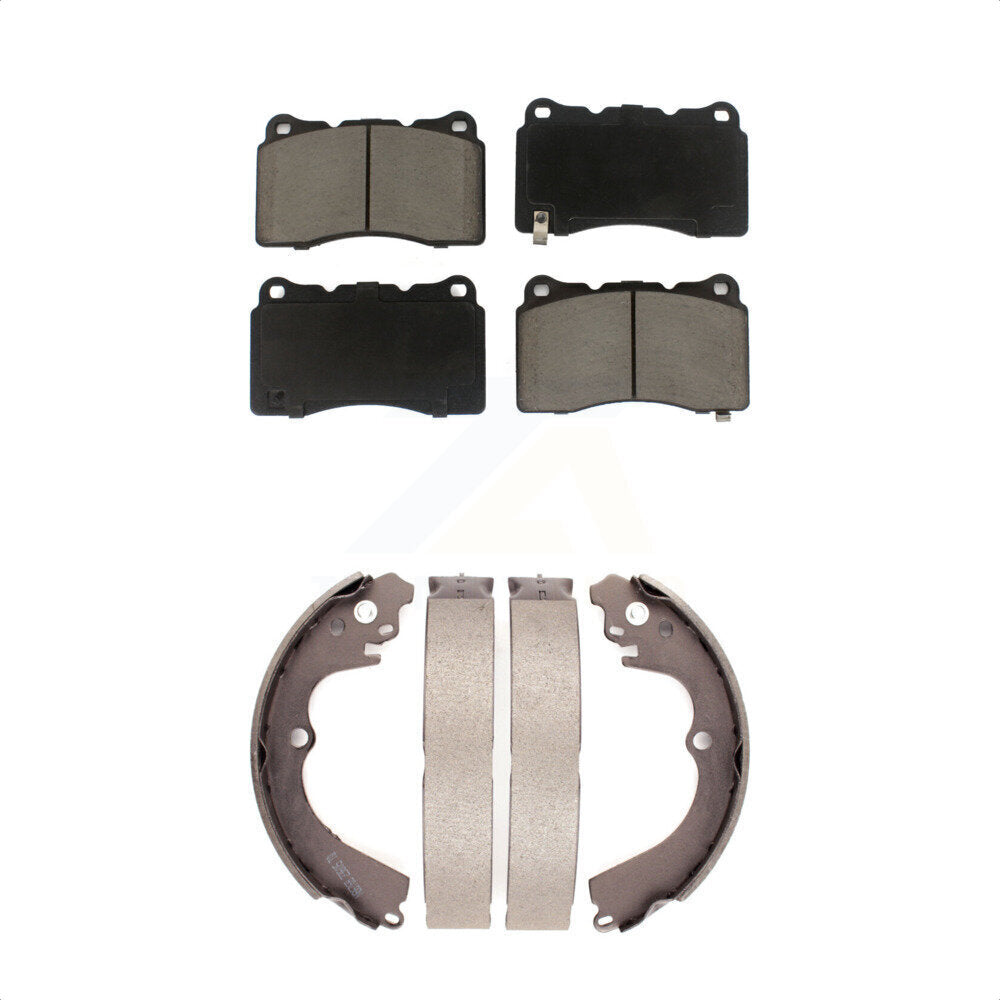 Front Rear Ceramic Brake Pads And Drum Shoes Kit For 2004 Subaru Impreza WRX STI KCN-100317 by Transit Auto