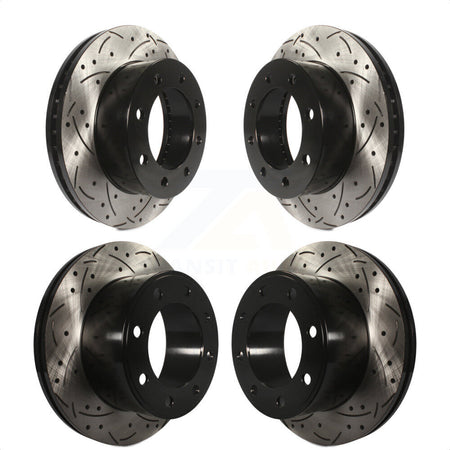 Front Rear Coated Drilled Slotted Disc Brake Rotors Kit For Ford F-250 Super Duty F-350 KD-100216 by DS-One