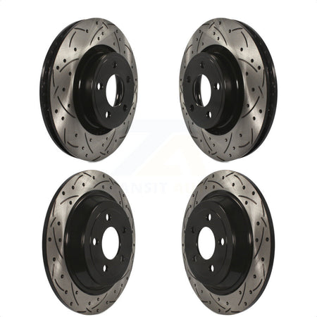 Front Rear Coated Drilled Slotted Disc Brake Rotors Kit For Ford Mustang KD-100237 by DS-One