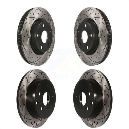 Front Rear Coated Drilled Slotted Disc Brake Rotors Kit For Toyota RAV4 KD-100288 by DS-One