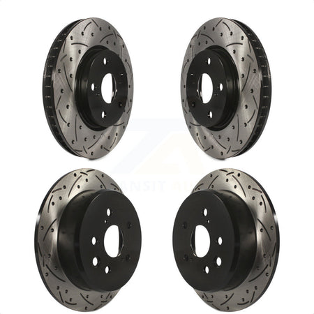 Front Rear Coated Drilled Slotted Disc Brake Rotors Kit For Lexus IS250 KD-100291 by DS-One