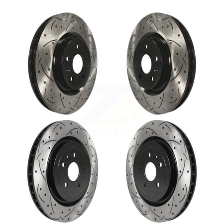 Front Rear Coated Drilled Slotted Disc Brake Rotors Kit For Chevrolet Camaro KD-100364 by DS-One