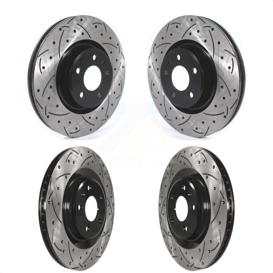 Front Rear Coated Drilled Slotted Disc Brake Rotors Kit For Audi Q5 A5 Quattro A4 A6 Sportback allroad KD-100390 by DS-One