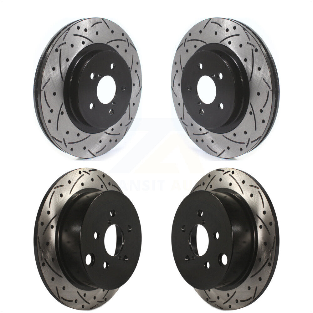 Front Rear Coated Drilled Slotted Disc Brake Rotors Kit For Subaru Crosstrek Impreza KD-100396 by DS-One