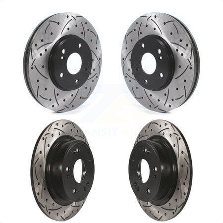 Front Rear Coated Drilled Slotted Disc Brake Rotors Kit For Honda Accord Acura TSX KD-100468 by DS-One