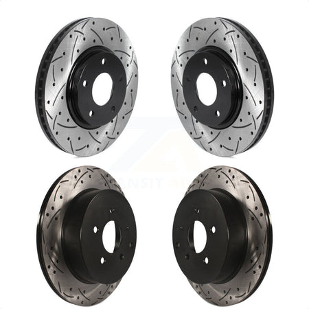 Front Rear Coated Drilled Slotted Disc Brake Rotors Kit For Nissan Quest Pathfinder KD-100471 by DS-One